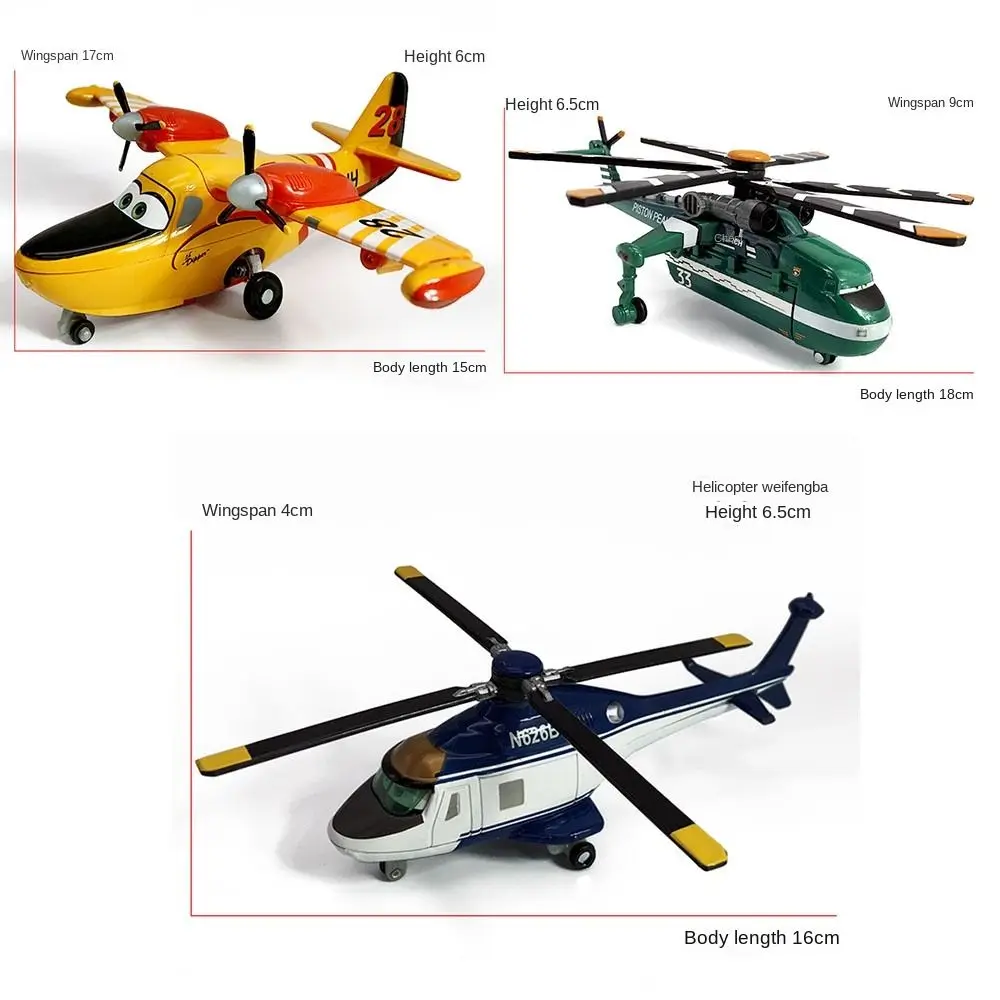 Classic Alloy Pixar Planes Toys Lifelike Cartoon Helicopter Model Toy Aircraft mobilization Toys