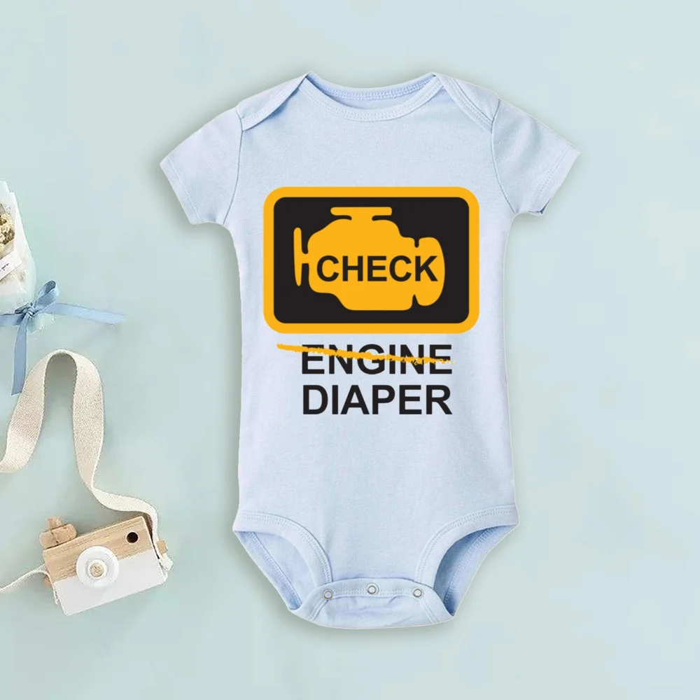 Funny Poopy Diaper Baby Romper Cute Mechanic Infant Bodysuit for Boys Girls baby rompers,baby jumpsuit,baby clothing