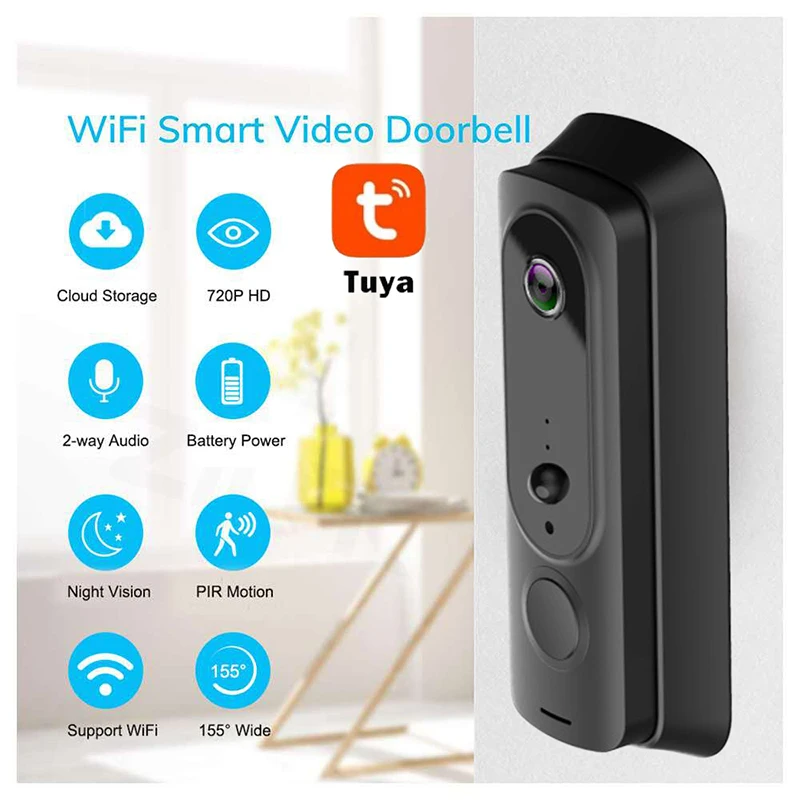 Hot Tuya 1080P WiFi Video Doorbell Outdoor Smart Wireless Doorbell