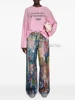 REDDACHiC Street Style Graffiti Jeans Men Distressed Rainbow Random Painting Pattern Straight Wide Leg Pants Hiphop Y2k Trousers 5