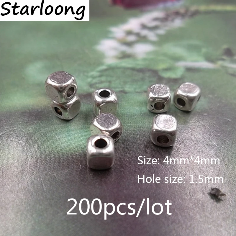 

200pcs/lot 4x4mm Spacer Beads Cube Antique for diy jewelry making of necklace bracelet jewelry findings components