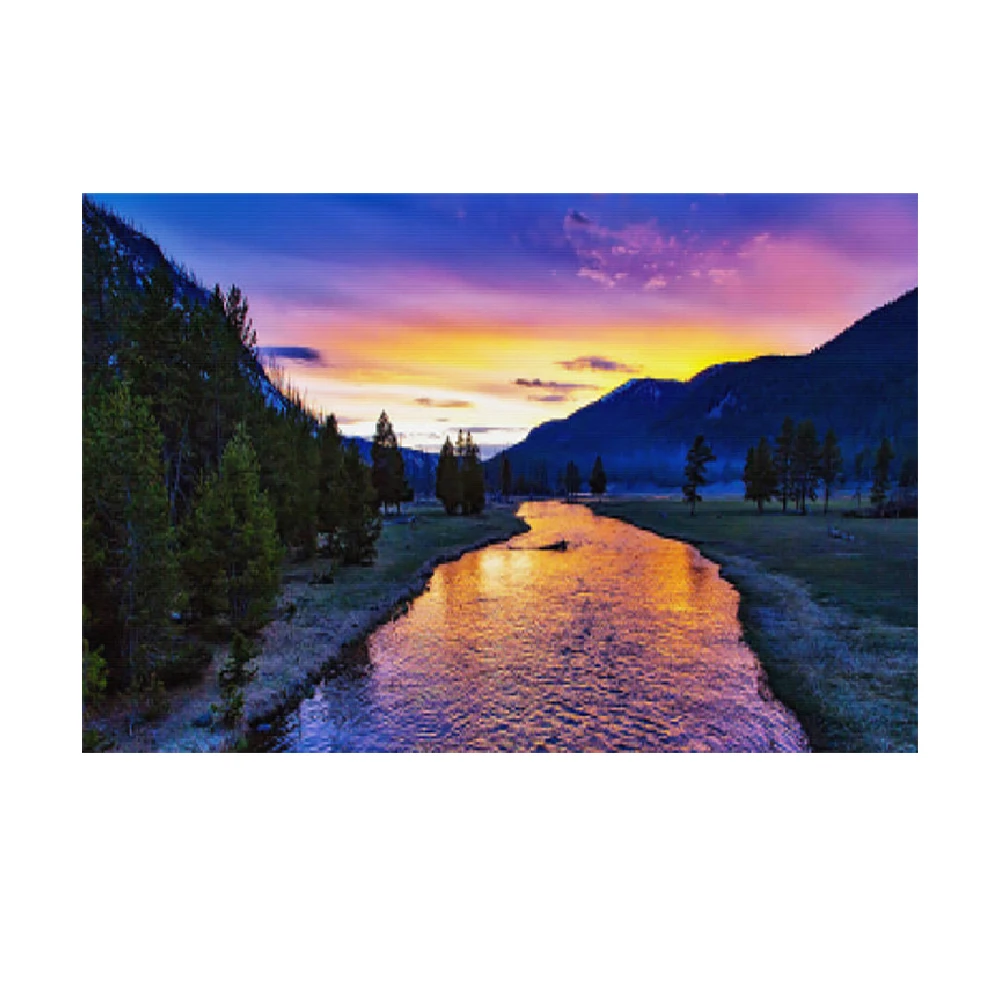 

Алмазная 5D картина LZAIQIZG, картина с полными квадратными/круглыми стразами для вышивки, семейное украшение, река в сумерках