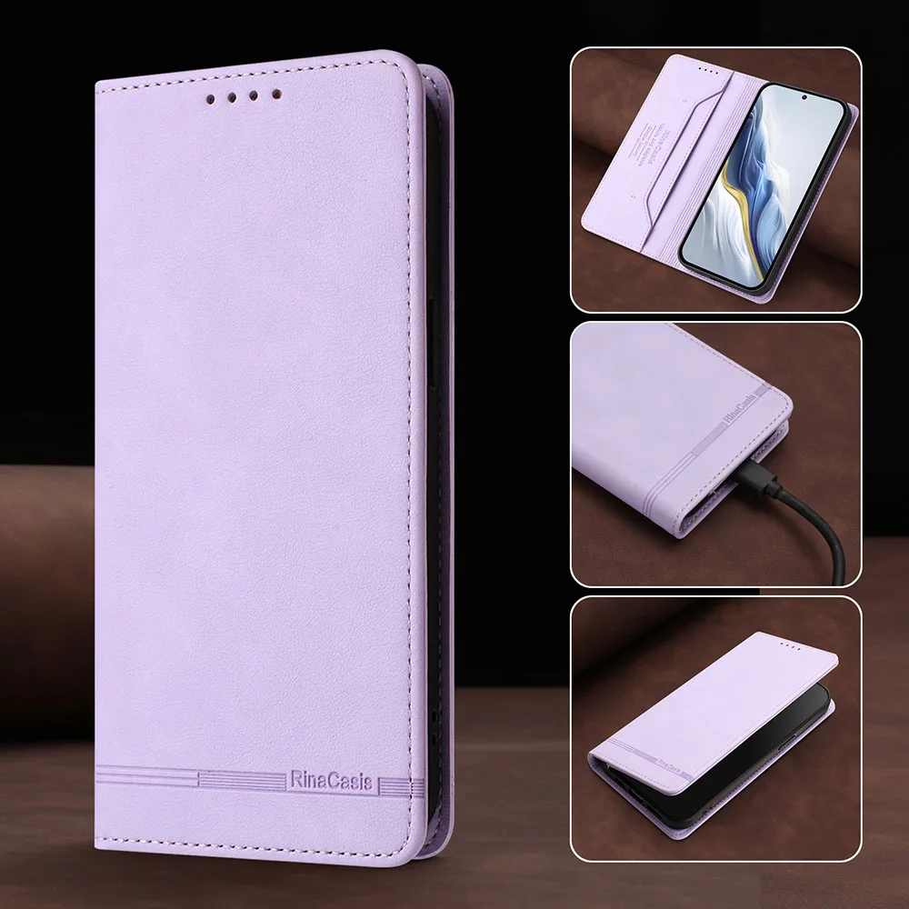 Premium Magnetic Leather Flip Wallet Case - Sleek Protective Phone Back Cover