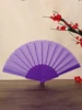 1PC Multi-color fashion simple solid color folding fan, perfect gift for friends, family and classmates 2