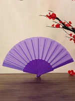 1PC Multi-color fashion simple solid color folding fan, perfect gift for friends, family and classmates 2