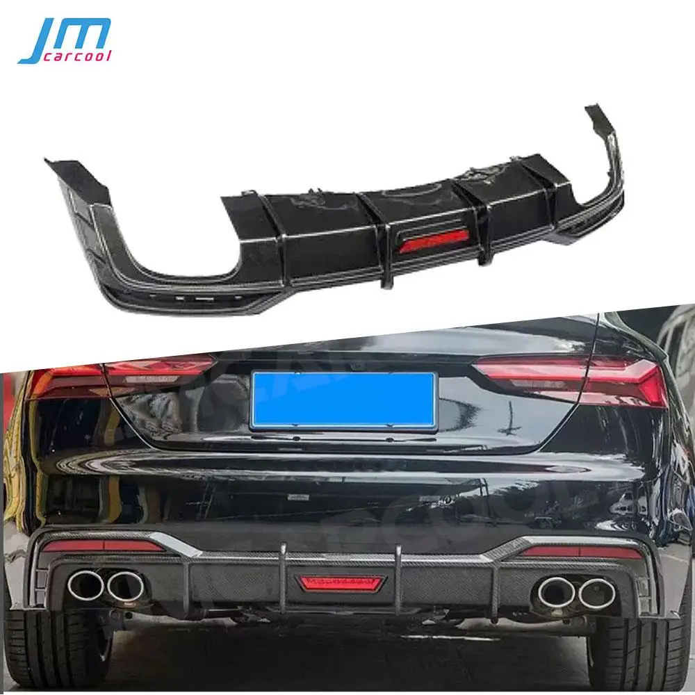 

Carbon Fiber Rear Bumper Diffuser Extension Splitter With Light for Audi A5 Sline S5 Sport 2021 Guard Spoiler Car Accessories