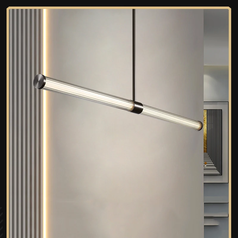 

Современные декоративные люстры для кухонного островка и бара, длинные медные стеклянные подвесные лампы для потолка, столовой, светильник, роскошное крепление