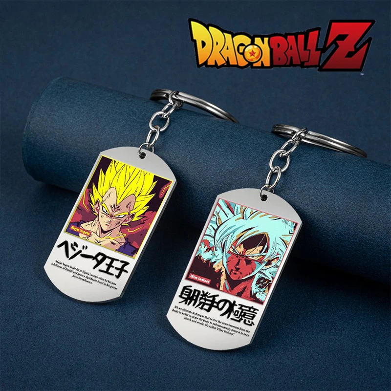 

Bandai Dragon Ball Keychain Goku Vegeta Titanium Steel Stainless Steel Pendant Keychain Jewelry Anime Peripherals Gifts