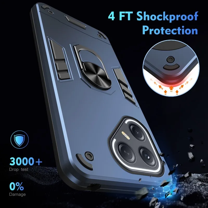 Ultra Armor Magnetic Holder Shockproof Phone Case - Silicone Back Cover with Bracket
