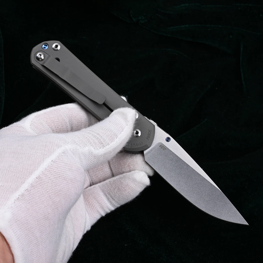 Green Thorn Small Sebenza 31 VG10 Blade Titanium Handle Folding