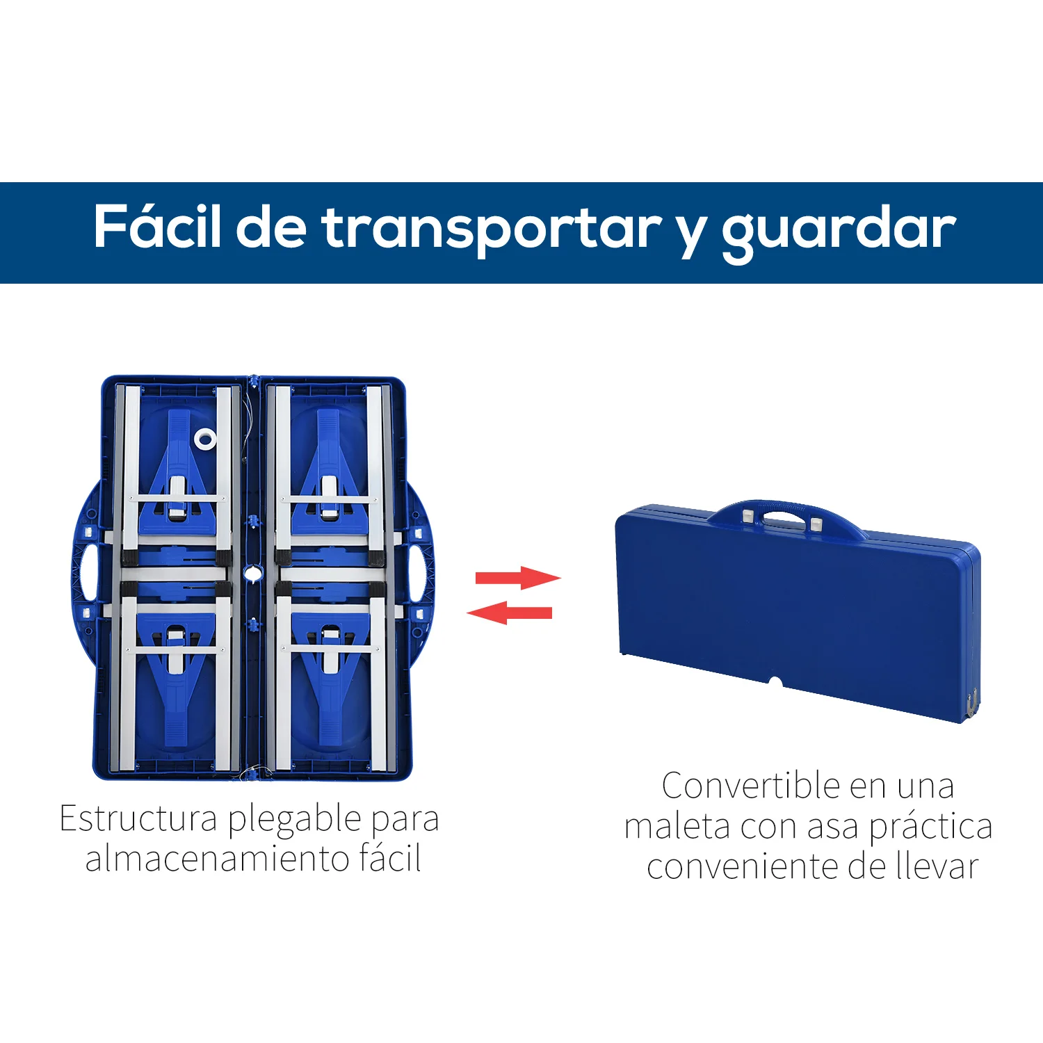 Outsunny Mesa Plegable 4 Asientos y Agujero Sombrilla Estructura Aluminio Camping Playa Picnic