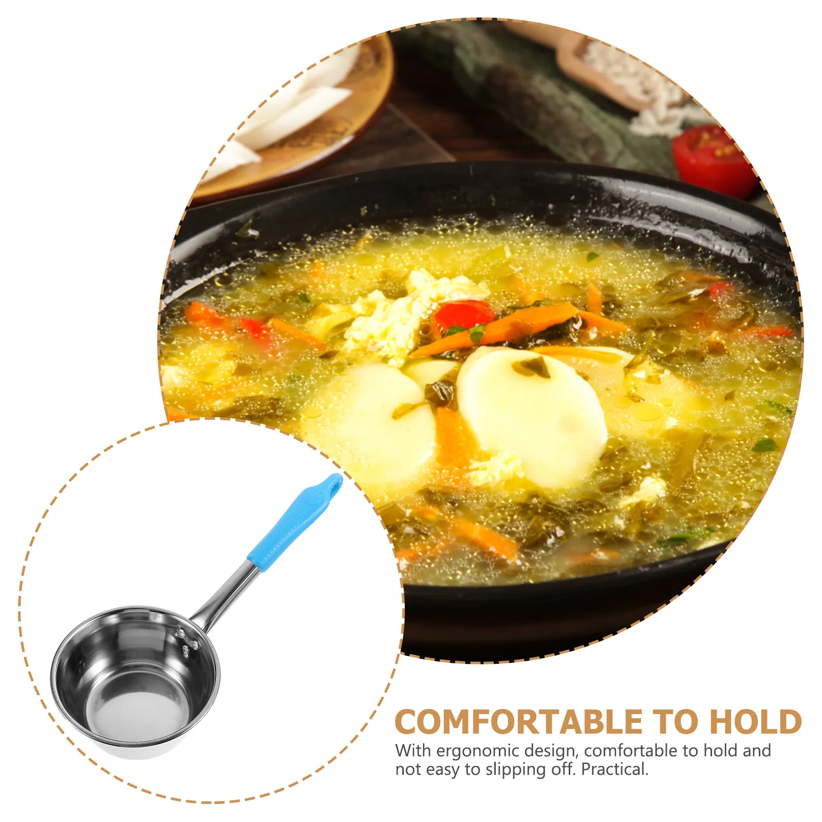 Portable Water Ladle Stainless Steel Kitchen Ladle Water Scoop Canteen Spoon Garden Watering Spoon Camping Hiking Outdoor Metal