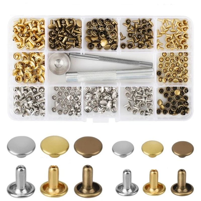 

180 Case 6mm And 8mm Cross Border Double-Sided Rivet + Installation Tool Suit Rivet Rivet 3 PCs Color M-002