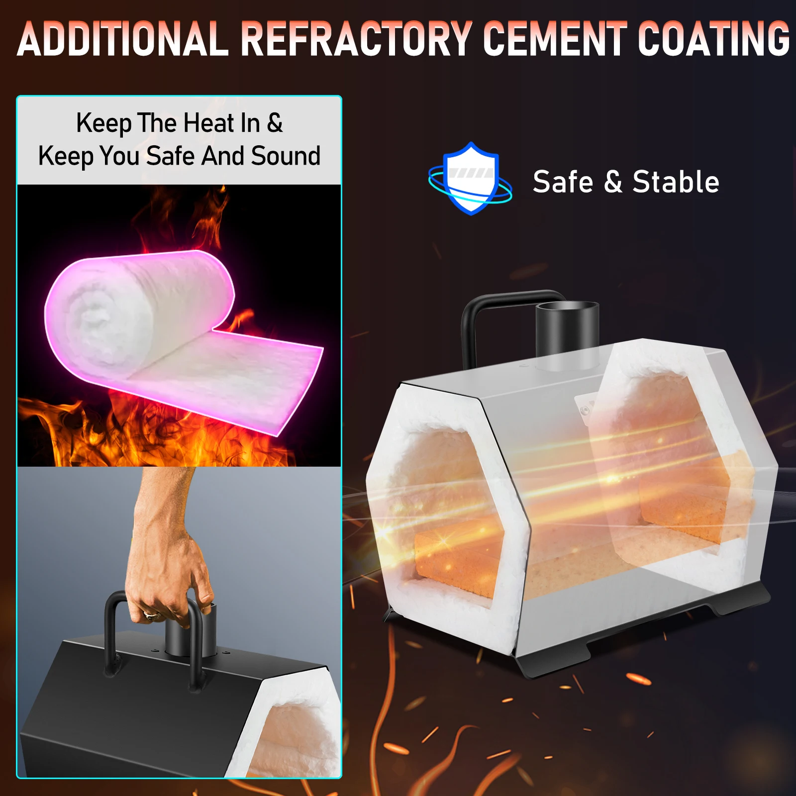 Gas Forge Burner VEVOR Propane Forge Portable Single Burner Tool and Knife Making Large Capacity Blacksmith Farrier Forges Gas Forging Tools