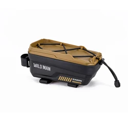 WILD MAN GX200 Hardshell EVA Mountain Bike Bag with Storage Pockets and Phone Holder (Brown)