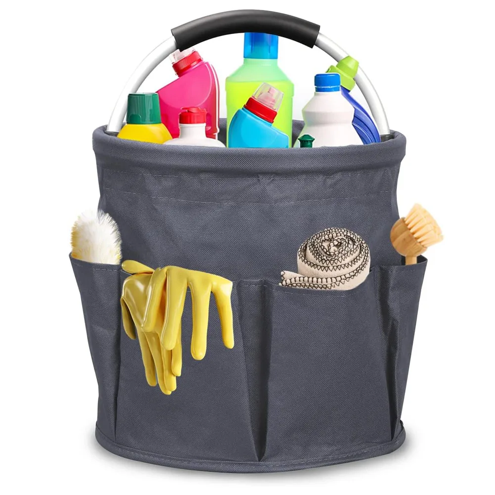 Portable Cleaning Caddy 17L Foldable Cleaning Bucket with Handle Organizer Bag for Towels Cleaning Tools Bathroom Kitchen Home Portable Cleaning Caddy 17L Foldable Cleaning Bucket with Handle Organizer Bag for Towels Cleaning Tools Bathroom Kitchen Home