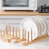 Multifunction Wooden Stand Rack Kitchen Dish Lid Drain Holder Organizer  Kitchen Sundries Rack Cups Shelf Table Book Display 2