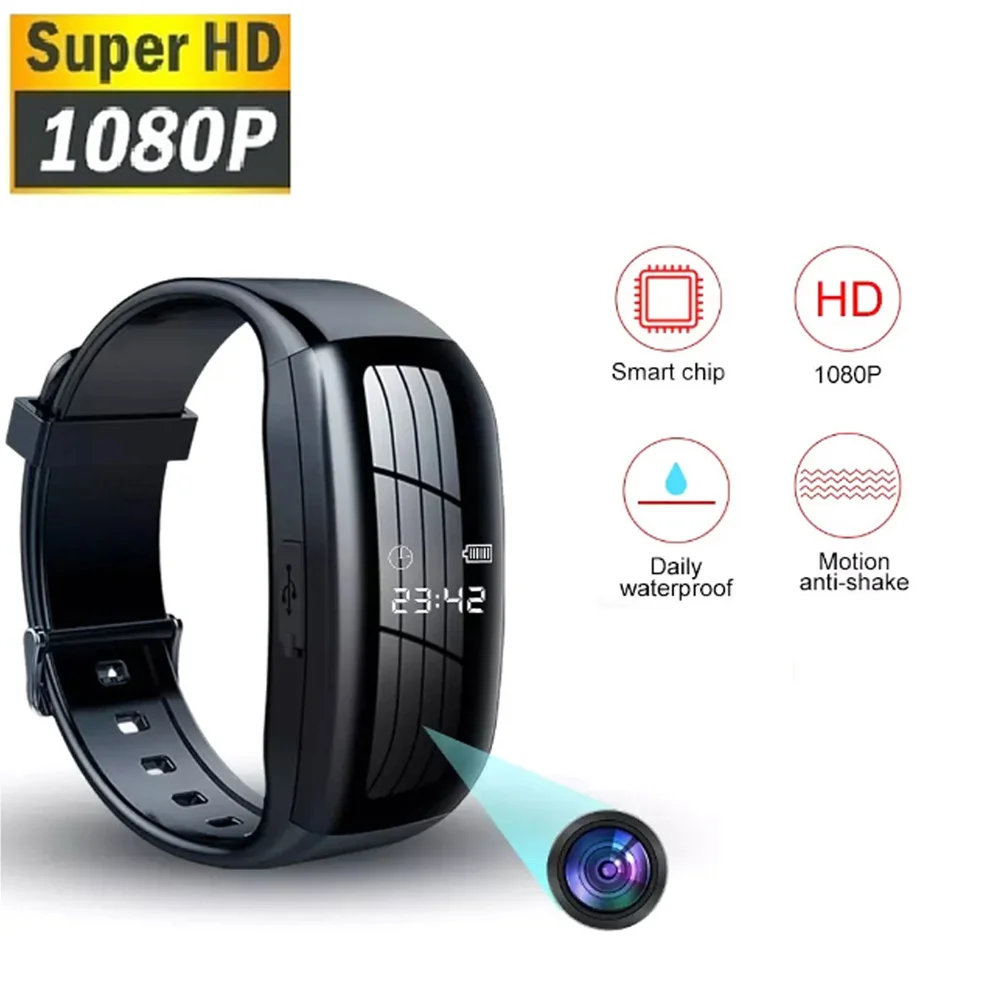 High Definition  Mini 1080P Camera SportsWatch  Wearable Monitoring Home Safety Monitor DV Camera Small Camera Human Body Camera
