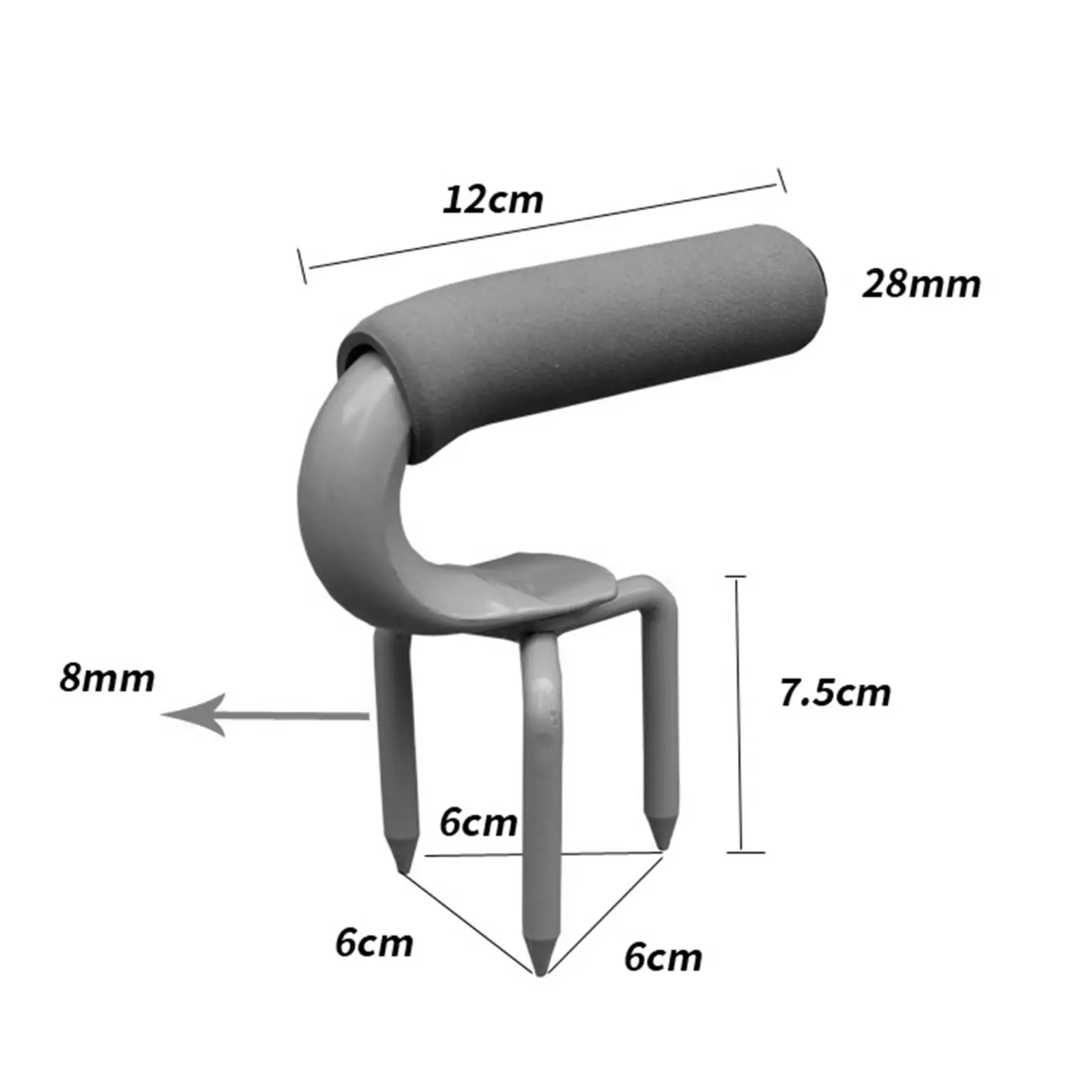 Hand Tiller Comfortable Handle Porch Yard Garden Claw Cultivator Soil Loosener for Farm Weeding Loosening Cultivating Planting 6