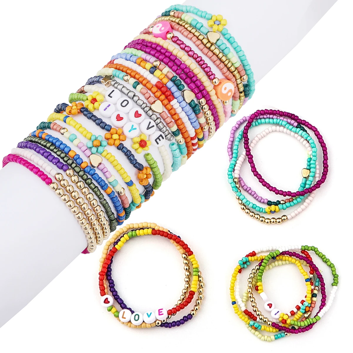Rice Beads 24Grid Set 24 Color Solid Painted Rice Beads 3mm Unique Loose Beads Handcrafted DIY Jewelry Earrings Necklaces