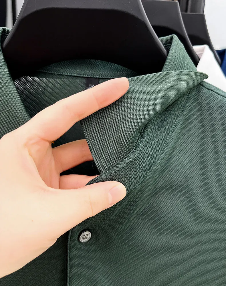 Light luxury brand striped decoration short sleeve polo shirt fashion embossed summer comfort breathable casual men's T-shirt 20 Se450b5de993440d9a58ee55e95a5e43ds