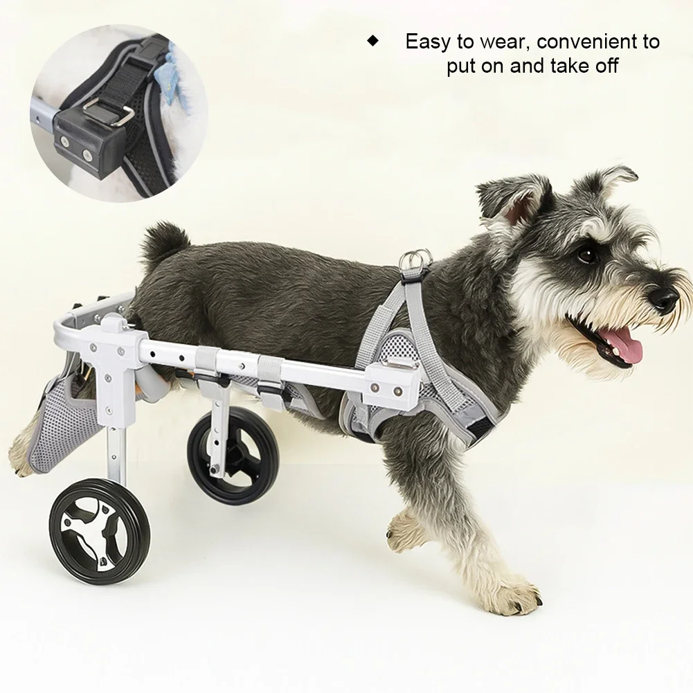 Rehabilitation Training Adjustable Dog Wheelchair for Hind Legs for Disabled Dogs Lightweight Aluminum Support Pet Mobility Cart