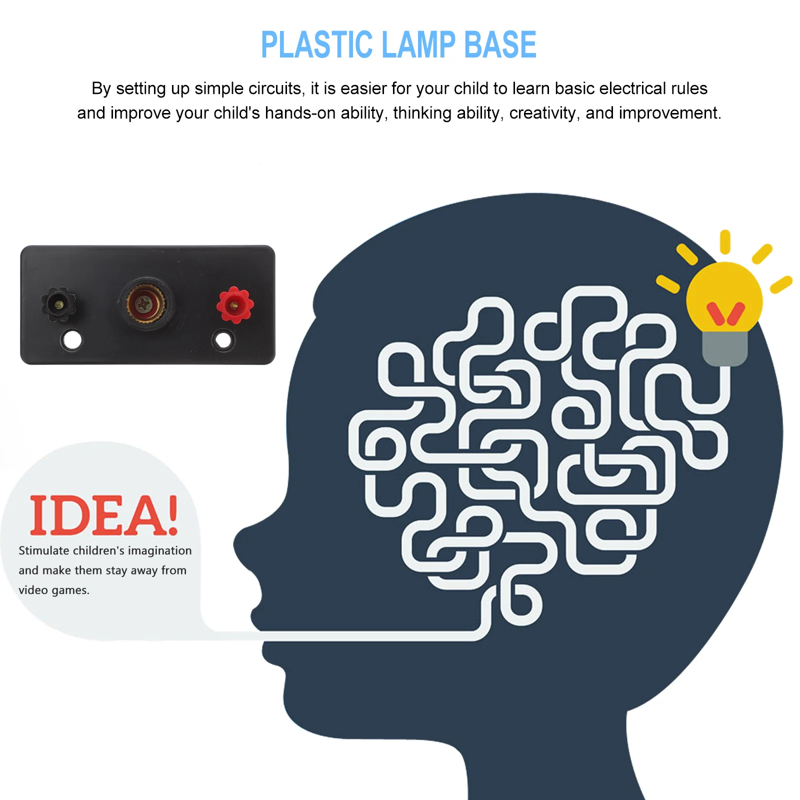 소형 나사 램프 거치대 전기 교육 보조기구, 토픽 라이트 플라스틱 베이스, 실험 물리 모터, 초등학교, 10 개