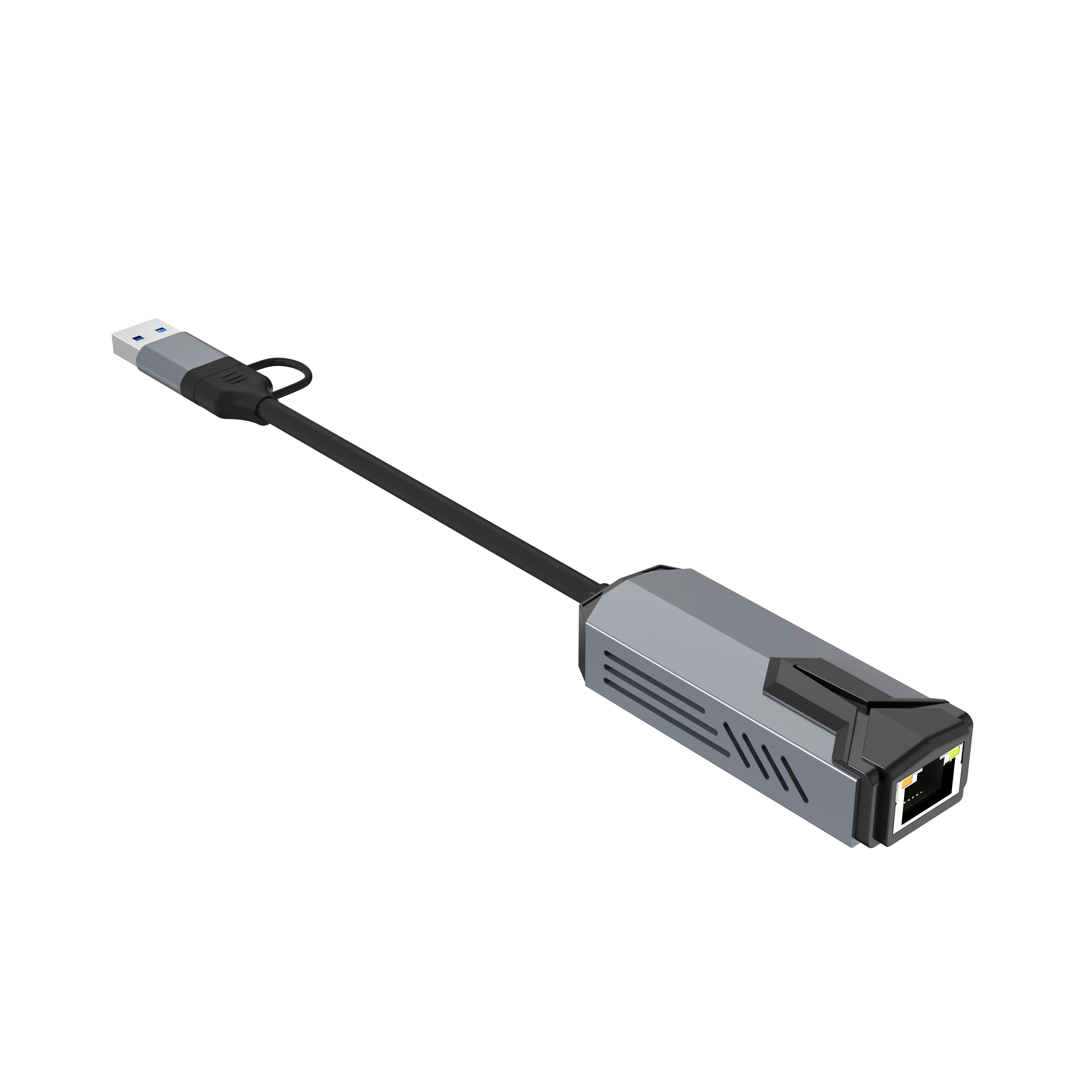 USB 3.0 유형 C 5G 유선 네트워크 카드 RTL81527 어댑터 MacBookPro 노트북 데스크탑 컴퓨터 태블릿 용 5000Mbps 고속