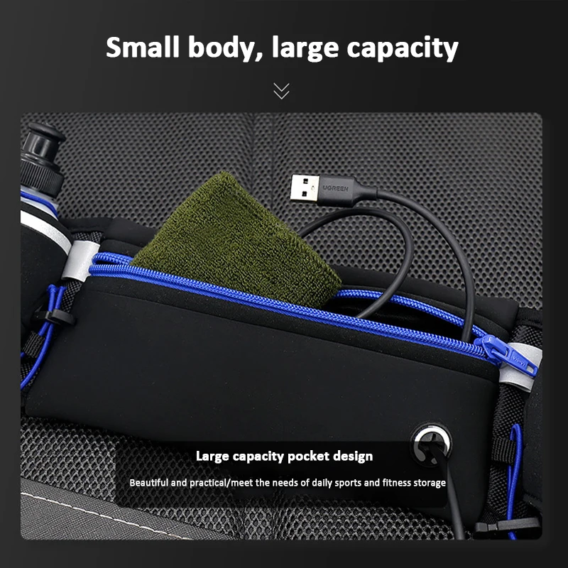 Marathon Trail Running Waist Pack For Phone Water Bottle Sports Fanny Pack Fitness Dual Pocket Running Belt Waist Bag Men Women 4