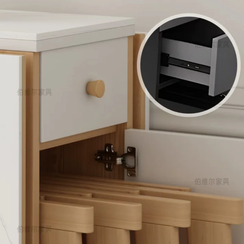 Tavolo da Pranzo Pieghevole per Cucina e Patio, Sedie da Esterno in Legno, Mobili di Lusso per Cucina - immagine 6