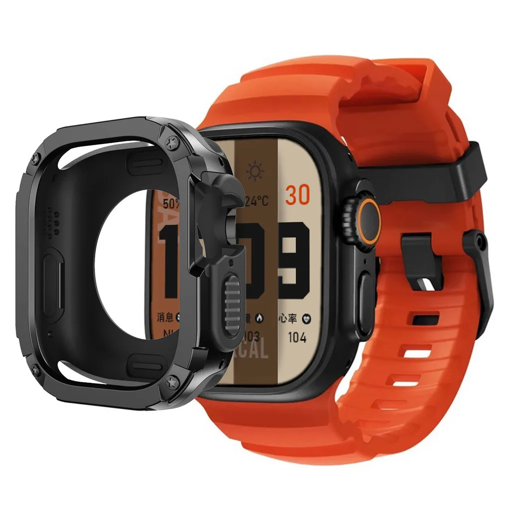 Sport Silicone Strap with TPU+PC Protective Bumper Case
