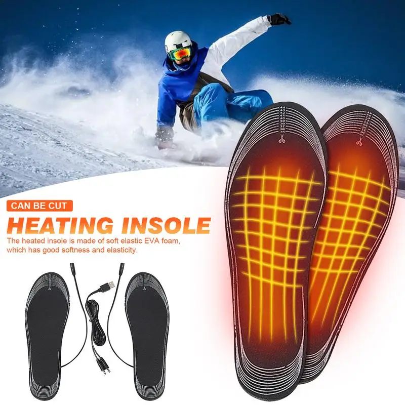 

Unisex Winter USB Electric Heated Insoles Heating Feet Warmer Thermal Shoes Sock Pad Heated Insoles Washable Full Foot Fever