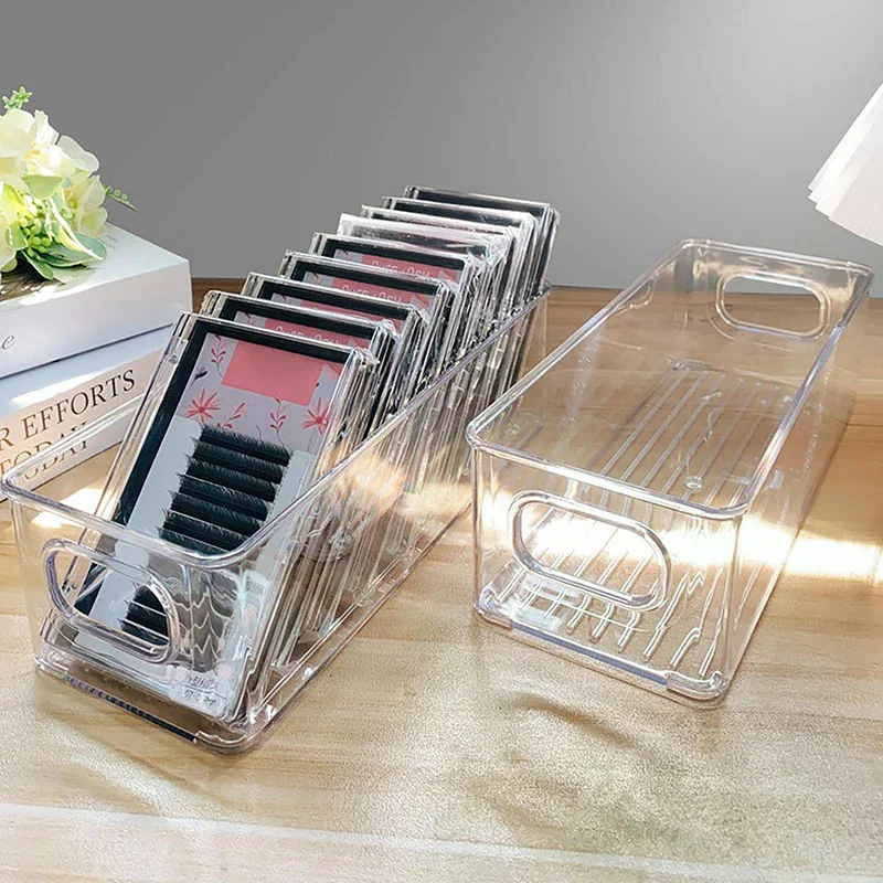 Transparent Eyelash Storage Box Makeup Organizer False Eyelashes Glue Pallet Holders Grafting Eyelashes Extension