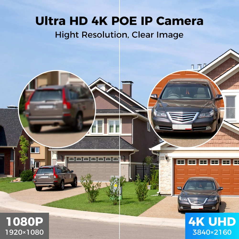 Hiseeu 4K 8MP IP Camera Outdoor POE Video Surveillance Audio Record CCTV Security Street Motion Alarm Color Night Vision ONVIF