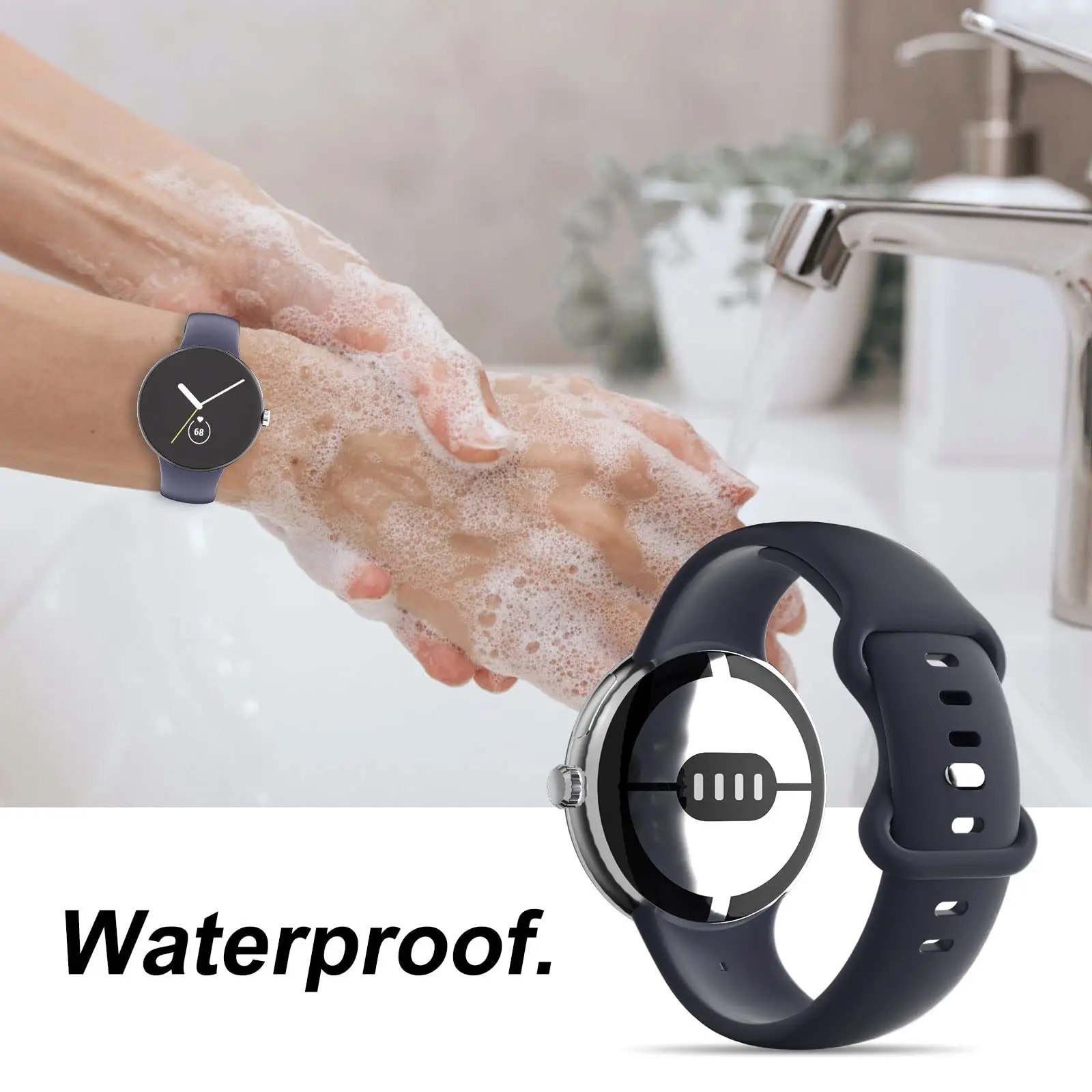 No Gap Silicone Strap for Smartwatch - Sporty and Active Wristband Bracelet Accessory
