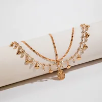 Bohemia Headband Shell Crystal Hair Accessory Chain Jewelry Women Metal Head Chain Headpiece For Party 3