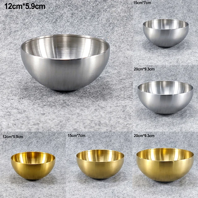 Bols à salade de fruits en acier inoxydable, bol à soupe de ramen coréen, bol à nouilles monocouche, isolation thermique, ustensiles de cuisine pour la maison, 1PC 2