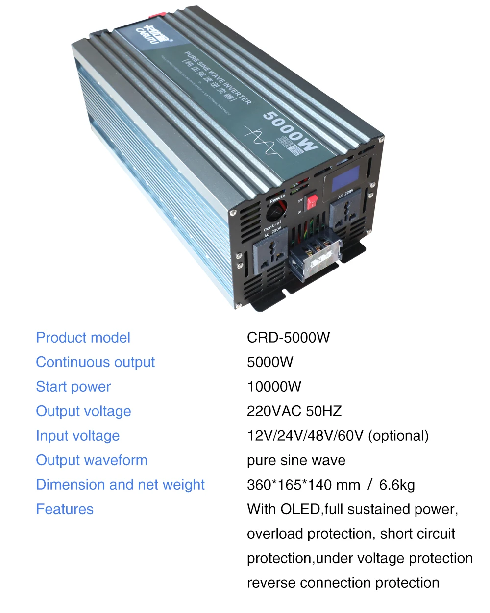Best Peak 3000w Sustian Full 1500w Solar Power Inverter 24v 220v