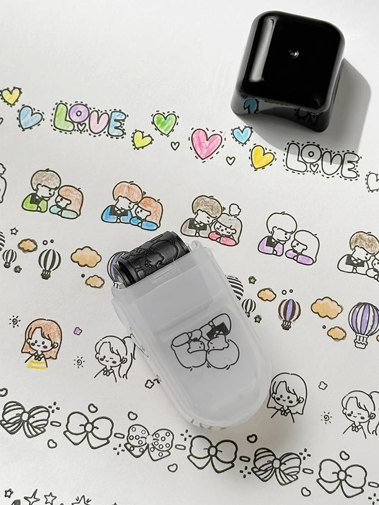Children's Seal 1PC Cartoon Pattern Lace Band Children's Rolling Flower Seal for DIY Roller Lace Decoration