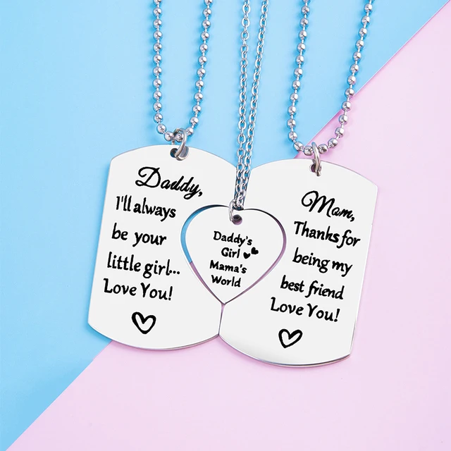 Matching Necklaces Daddy Daughter Heart Necklace PCS Daddy Mom