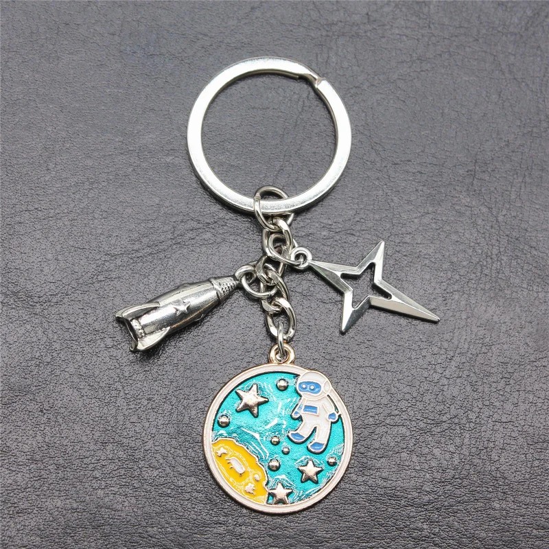 

Fashion Jewelry Zinc Alloy Pendant Keychain Universe Rocket Star Popular Gifts