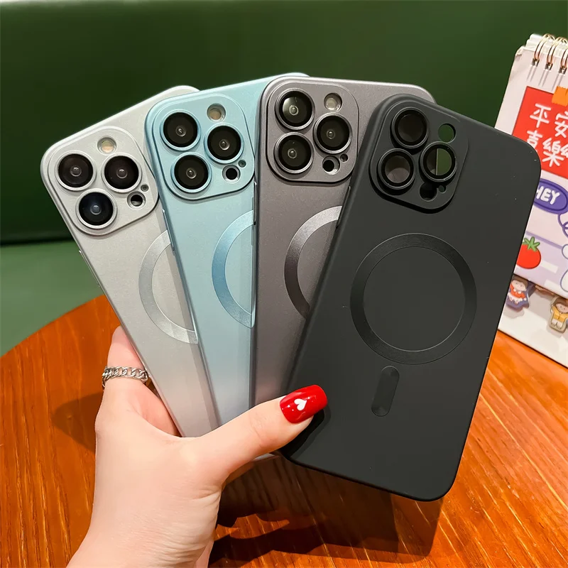 Luxus-Magnethülle für iPhone 14 13 11 12 Pro XS Max 8 Plus SE 2 3 X XR Silikon Weiche TPU Einfarbige Abdeckung_voghion.com