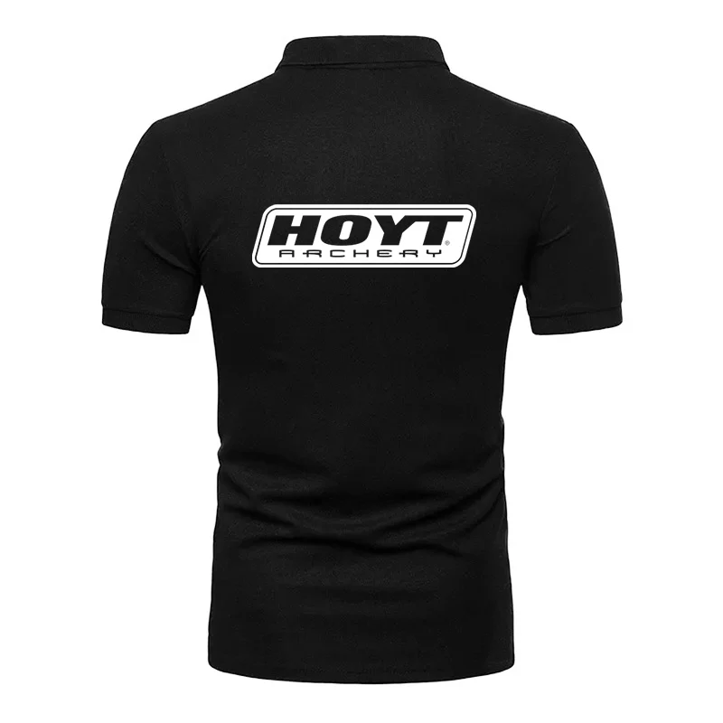 2023 Men New Hoyt Archery Spring and Summer Stitching Polo Fashionable High Quality Comfortable Casual T Shirt Tops