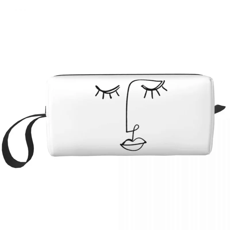 

One Line Face Art Cosmetic Bag Women Fashion Large Capacity Pablo Picasso Makeup Case Beauty Storage Toiletry Bags