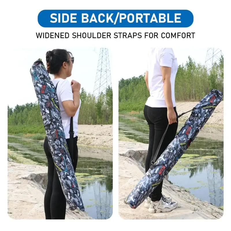 Outdoor Folding Fishing Bag Waterproof Large Capacity Fishing Rod Tackle Storage Bag Oxford Canvas Camouflage Fishing Pole Pouch - Image 6