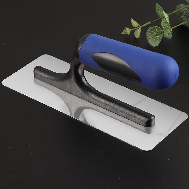 Concrete Finishing Float Trowel 1pc 20*8cm Stainless Steel Blue Plastic Handle For Construction Cleaning Tool plastering trowel