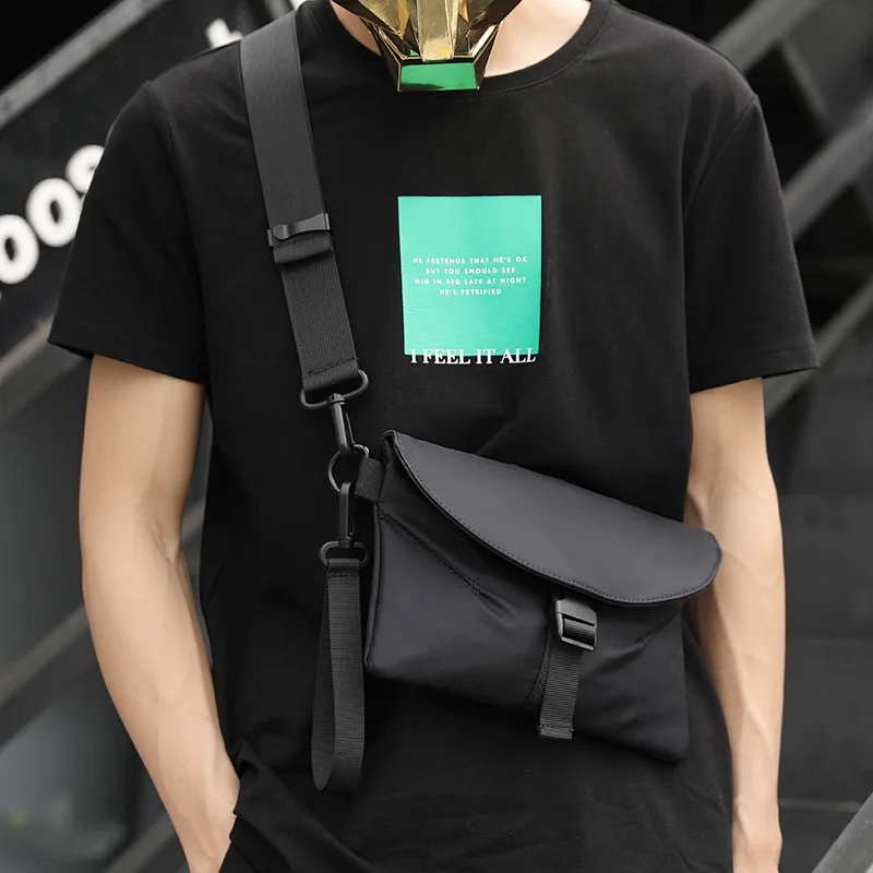 

Waterproof Men Mini Crossbody Bag Nylon Small Shoulder Messenger Bag for Cellphone Tablet Pouch Casual School Work Chest Pack