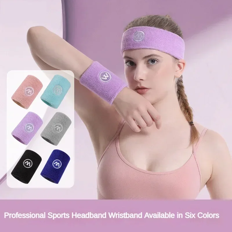 

Sweatbands Sports Wristband for Men Women Moisture Wicking Athletic Cotton Terry Cloth Sweatband for Tennis Basketball Running