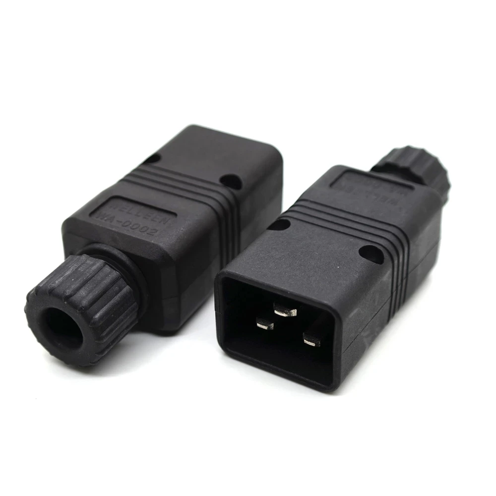 4000W CE ROHS 16A IEC320 C19 C20 UPS PDU Power Rewirable Connector Assemble Wire Receptacle Male Female Convert Socket Plug universal worldwide 10a ce iec320 ups pdu c14 power outlet convert connector computer desktop extension socket adapter plug