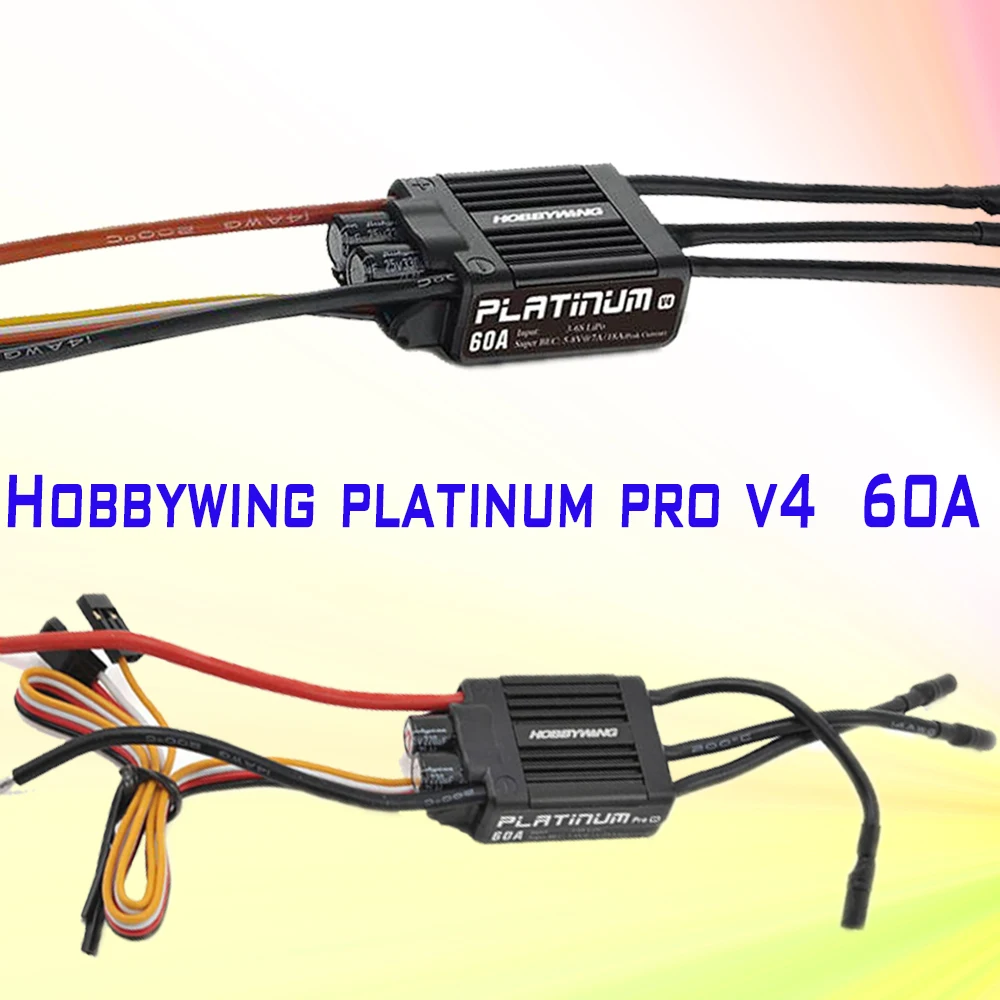 

Hobbywing Platinum Pro V4 60A Brushless ESC Electronic Speed Controller 3-6S Lipo Built-in BEC for RC Drones